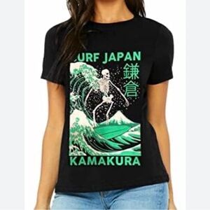 New Surf Japan Kamakura Black Graphic Tee